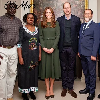 

New Autumn Kate Middleton midi Dress High Quality Fashion Office Party Casual Vintage Elegant Chic gentlewoman Women's