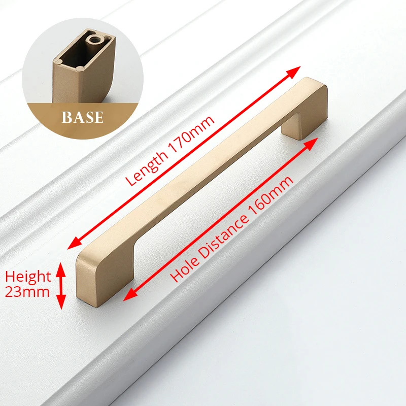 JD ручка для шкафа современный минималистичный кухонный шкаф дверная ручка Скандинавское Золото Длинная ручка ящика шкафа мебель - Цвет: C.C160mm