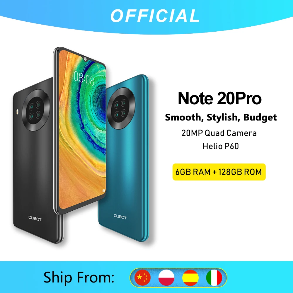 Cubot Note 20 Pro Quad Camera смартфон Четыре камера 6/8 Гб RAM+128ГБ ROM NFC телефон 6 5 дюйма 4200 мАч