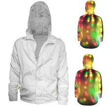 Мужская Женская цветная светящаяся куртка со светодиодной яркой светящейся одеждой