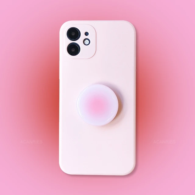 Gradient Square Phone Holder Case On For Samsung Galaxy S21 S20 Fe Ultra Plus Lite 5g S 21 20 S30 Girl Cute Stand Silicone Cover ZBMS YX light pink