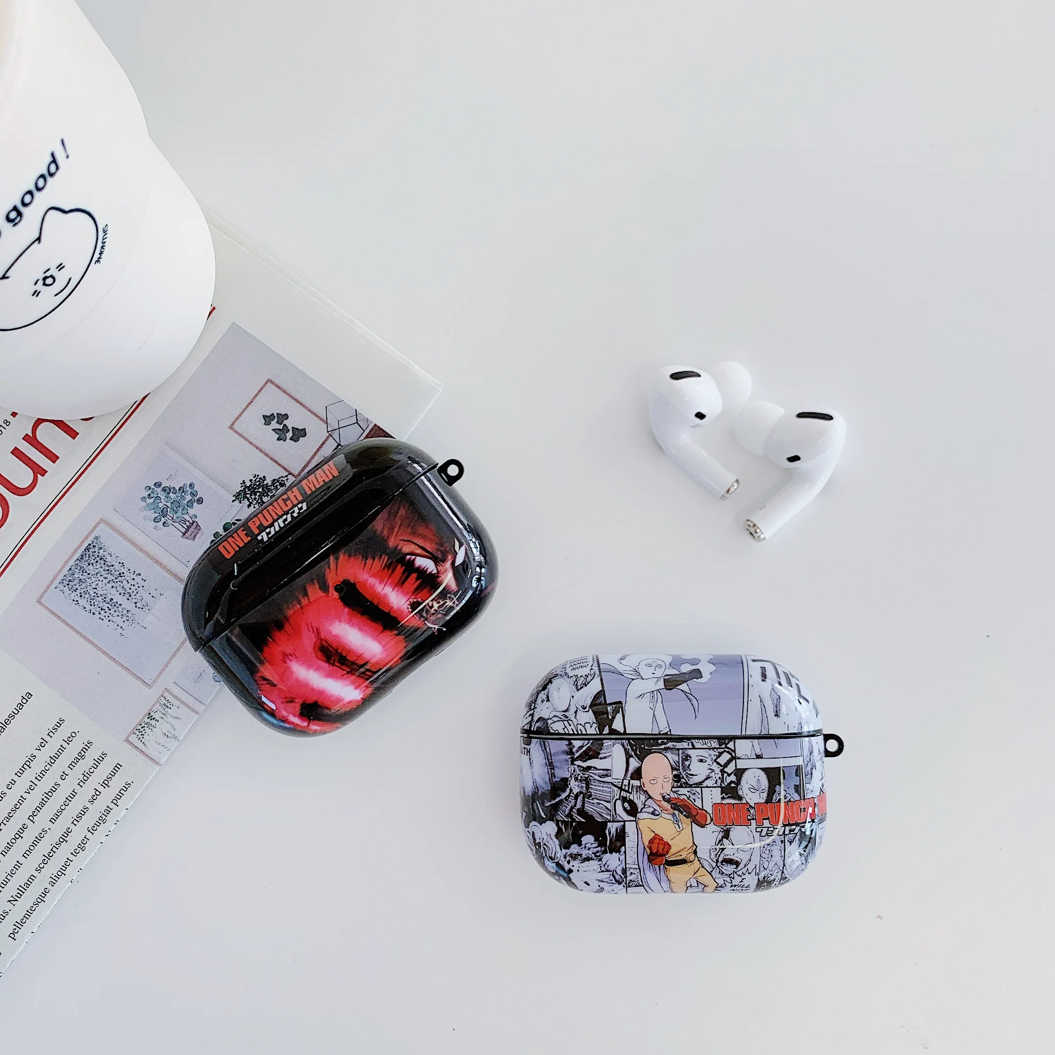 Мягкий чехол из ТПУ с рисунком One Punch Man для Apple AirPods Pro, беспроводной Чехол для наушников с Bluetooth