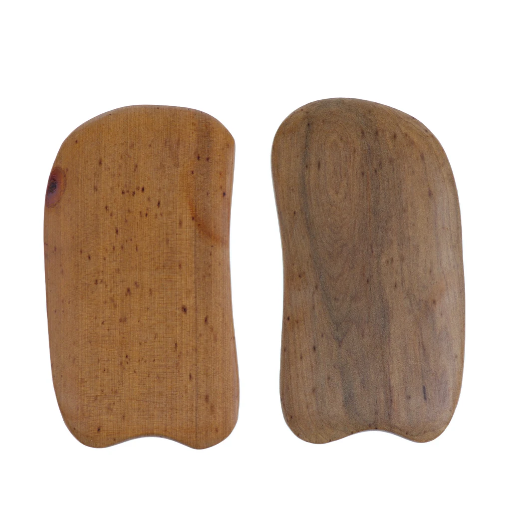 2pcs Natural Sandalwood Wood Guasha Full Body Massage Board Trigger Point Scraping Tools Facial Back Scraping Massager