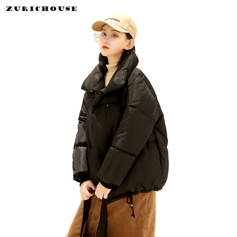 ZURICHOUSE/осенне-зимняя куртка для женщин, пальто, модная женская зимняя куртка-стойка, Женская парка, Теплое повседневное пальто большого размера