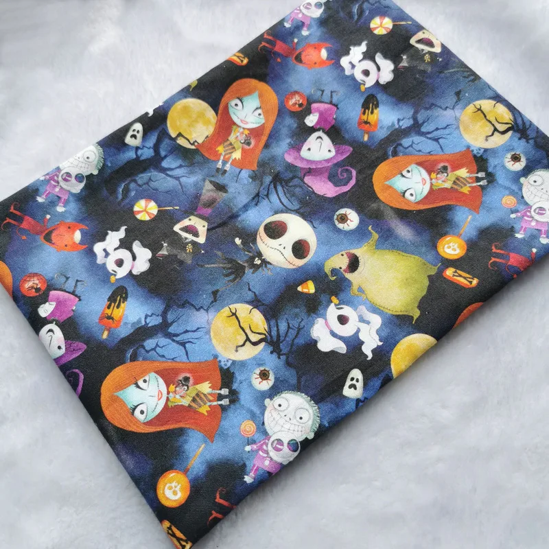 Ткань с принтом черепа из мультфильма 100% хлопок ткань для рубашки платье сделай