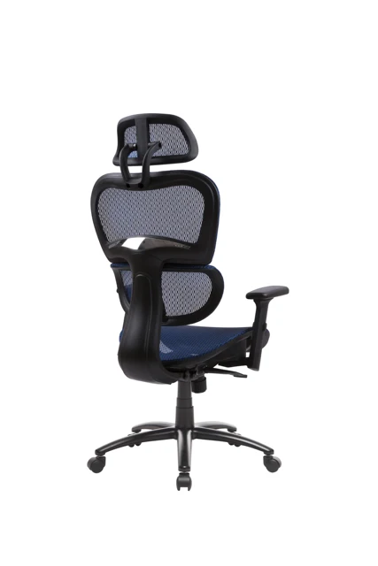 Two Colors Ergonomic Office Chair Mesh Chair Computer Chair Desk Chair High Back Chair with Adjustable Headrest and Armrest-blue 6