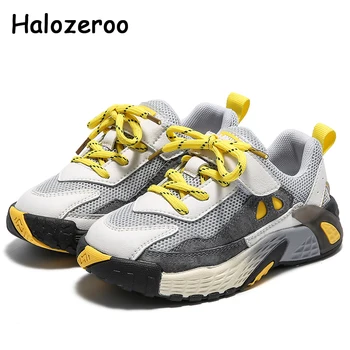 

Spring Kids Sport Sneakers Boys Brand Beige Shoes Children Genuine Leather Sneakers Baby Girls Slip On Casual Sneakers Trainers