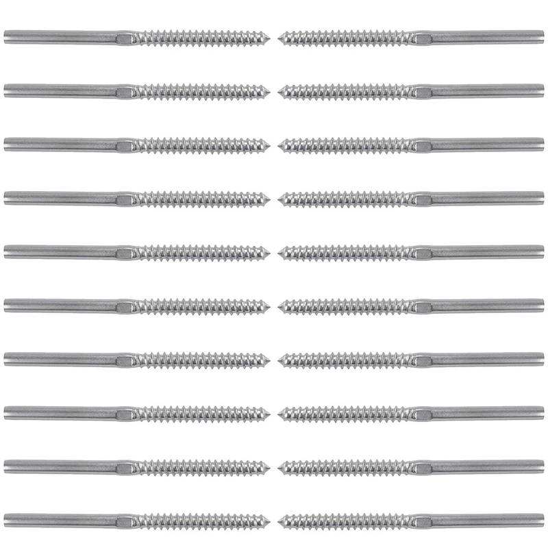 

20 Pack Left & Right Hand Thread Lag Screws for 1/8 Inch Cable Railing Stair Deck Railing for Wood Post Lag Screw Swage System