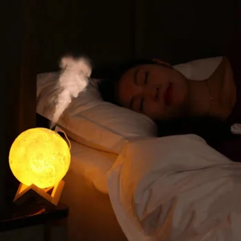 

Mist Humidifier Mini Humidifier Desk Air Humidifier Travel 3D Moon Modern Lamp Humidifier Night Light