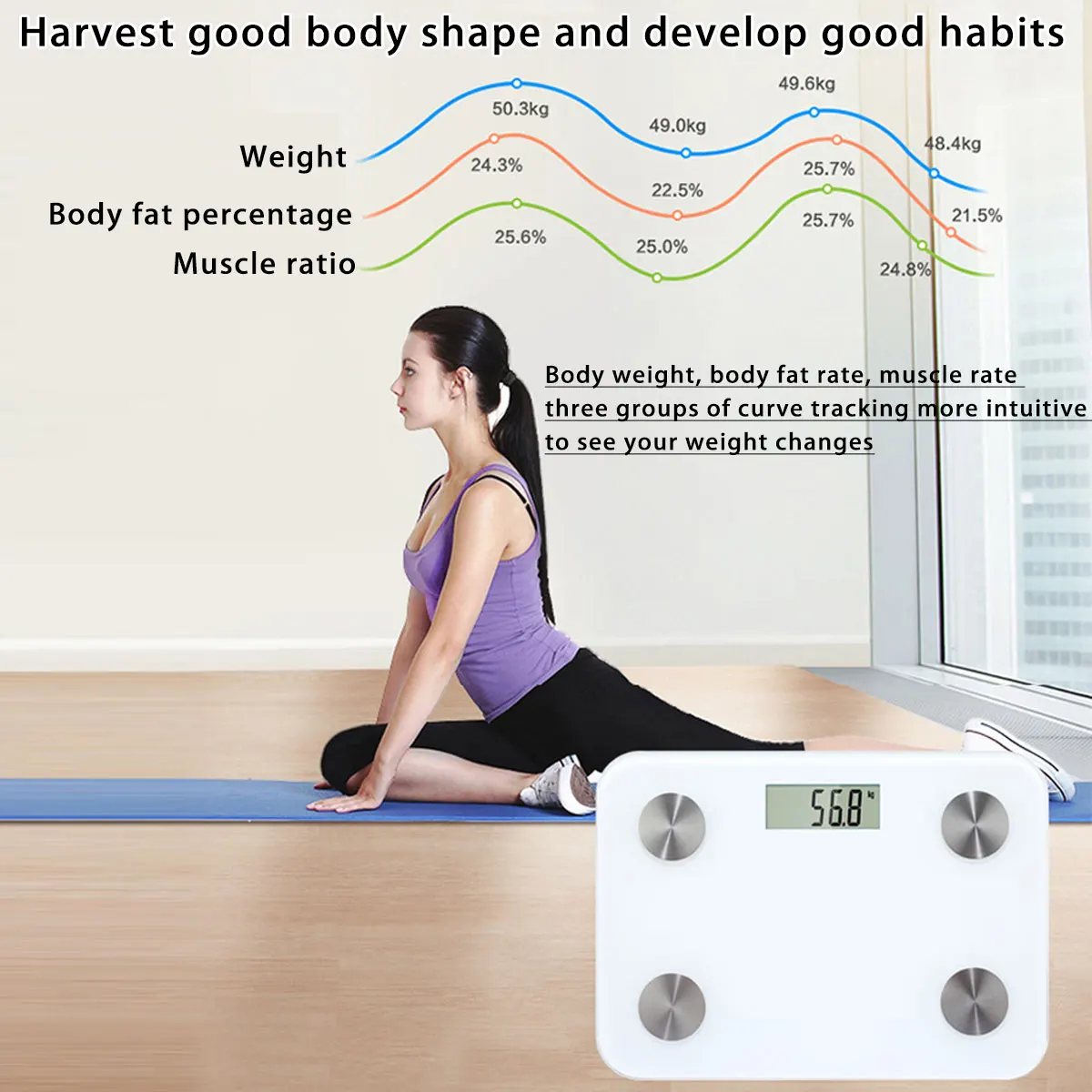Electronic bluetooth Body Fat Scale Scientific Smart LED Digital Weight Bathroom Balance APP for Android IOS Electronic Scales