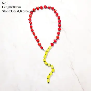 

LiiJi Unique Stocksale Necklace Onyx Korea jades Agates Coral Necklace Only 1PCS each stock Jewelry for Women Gift