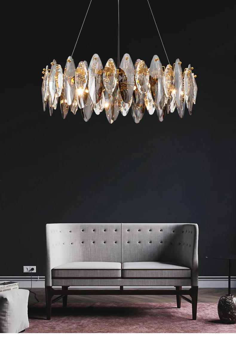 Modern Crystal Leaves Chandelier For Dinning Room