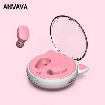 

ANVAVA TWS HIFI Bluetooth Earphone 9D Stereo Sound Voice Control Earset With Charging Case Sports Waterproof Wireless Headset