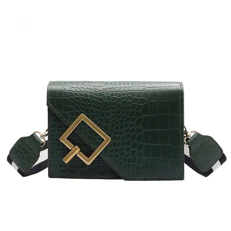 Винтажная однотонная женская сумка через плечо с узором «крокодиловая кожа», сумка-мессенджер, дизайнерская модная женская уличная сумка на плечо - Цвет: Зеленый