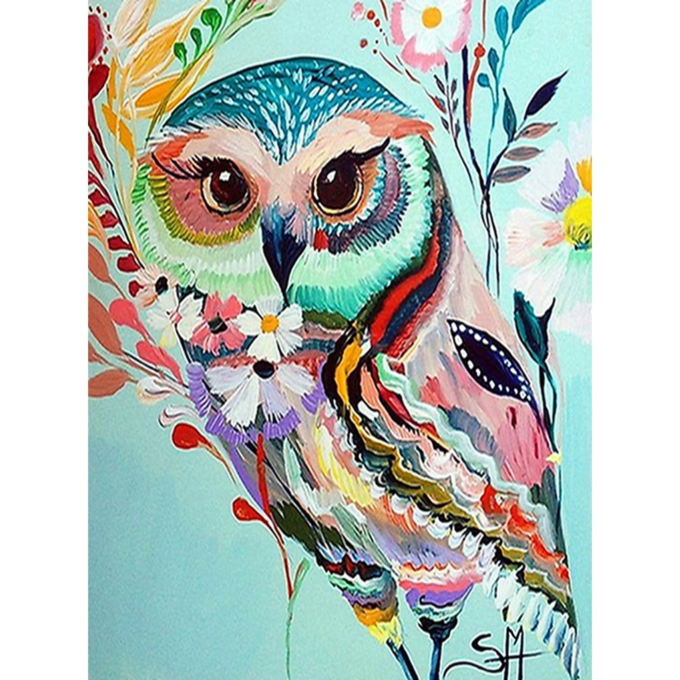 5D DIY Owl Full Diamond Painting Cross Stitch Round Rhinestone Animal Needlework Embroidery Decoration Crafts Art | Дом и сад