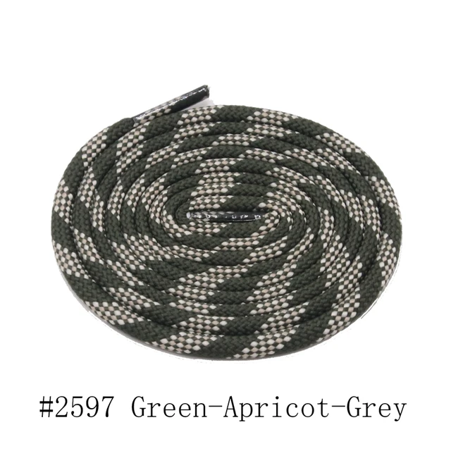 Coolstring 5mm Spiral Twill Shoelaces 60-180cm 7 Colours Rope Men Women Sneaker Laces Adult Kid‘s Round Sport Shoes Polyester 2597 Green Apricot