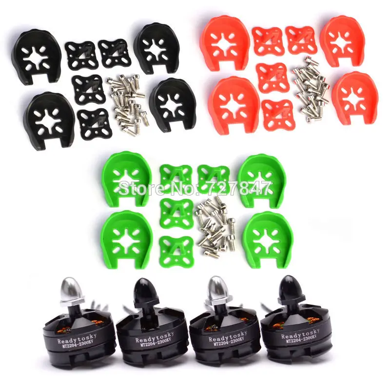 

4X MT2204 2204 2300KV Motor + Black Red Green Motor Plastic Cover Protection Mini Multicopter Quadcopter Multicopter QAV250 280