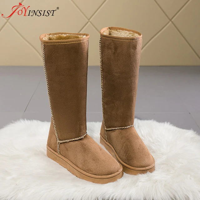 Foreign Trade Europe  America Classic Snow Boot Women Gaotong Snow Boots Female Russia 33 Centimeters Height Boots 41 Yards Code Brown