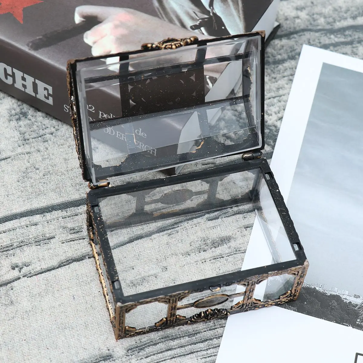 Chest Treasure Box Pirate Kids Treat Wedding Favor Boxesfor Mini Small Trinket Savings Party Pool Diving Storage Gift Gold 3