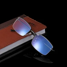 Модные очки для чтения с оправой из титанового сплава, прогрессивные бифокальные очки для дальнозоркости, унисекс, анти-синий светильник, очки для дальнозоркости