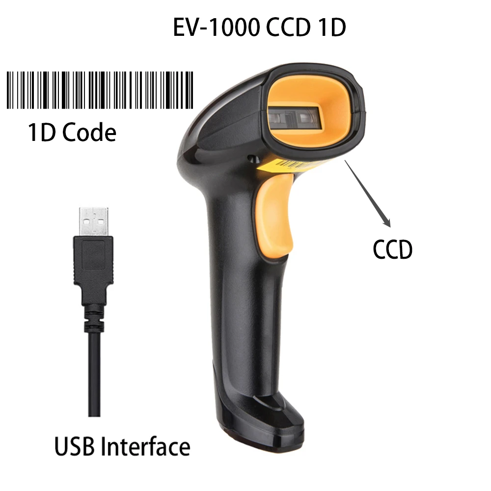 Evawgib Ev1000 Ccd Wired 1d Barcode Scanner Cheapest Usb Barcode Scanner Costeffective Bar