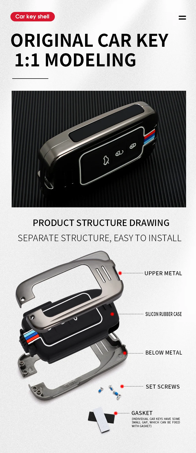 Metal Car Smart Key Case Cover For Lexus NX GS RX ES GX LX RC IS 250 200 350 300H 450H CT200 RX270LX NXIS Shell Fob Accessories - He26caa7411c147ccb630ff06ab26537br