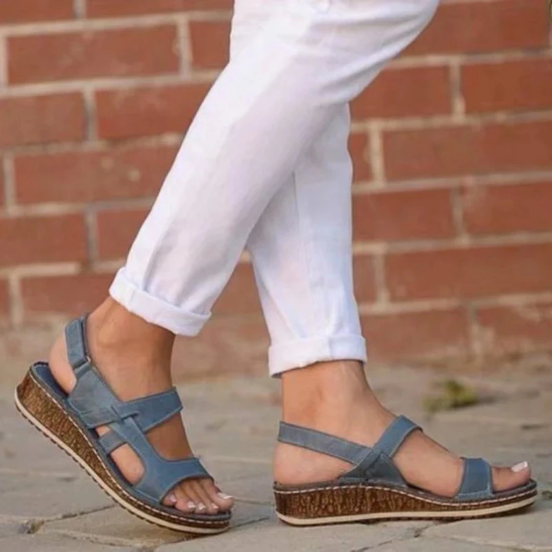 ADIBOSY New 2020 Women  Sandals Casual Platform Summer Beach Women Shoes Comfortable vintage  Ladies flat Sandals Plus Size  (2)