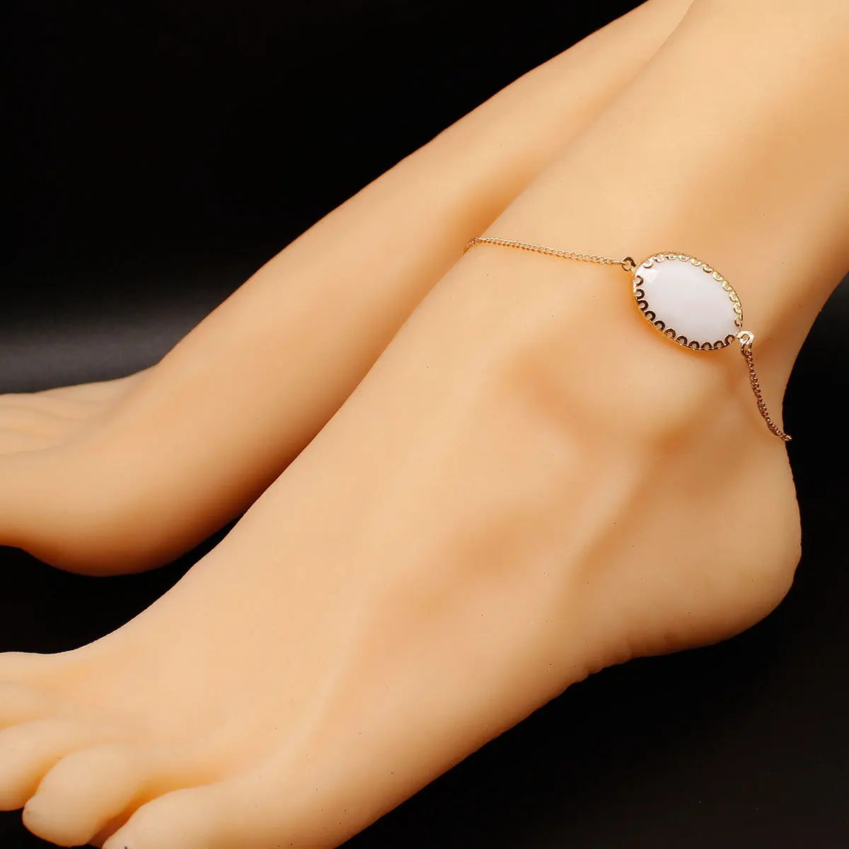 

Europe And America Accessories Ellipse Selvage Plastic Fashion Anklet Women's Cool Versatile Creative Beach Foot Ornaments K211