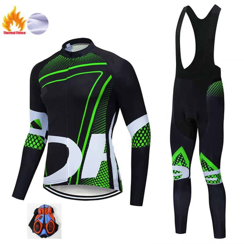 Winter Jersey Suit ORBEAING зимний термальный флисовый комплект одежды для велоспорта Майо Ropa Ciclismo Invierno MTB велосипедные майки велосипедная спортивная одежда - Цвет: Winter Jersey Suit