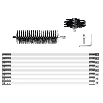 

Chimney Cleaning Cleaner Brush Rotary Sweep Fireplace Kit Flexible 6x 60cm Rod Replacement 2xBrush Head 1xHex Wrench 1xAdapter