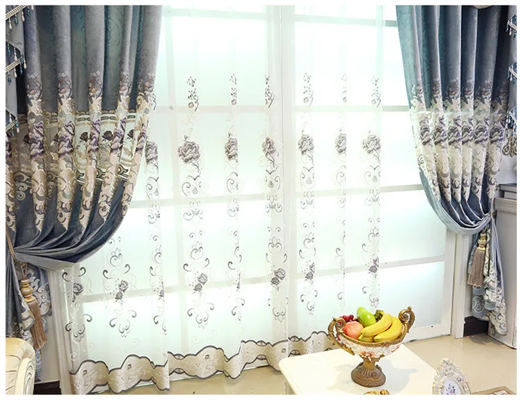 Европейские роскошные вышитые высококачественные шторы для гостиной королевские индивидуальные, для окон шторы для спальни/кухни