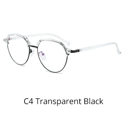 C4 Transparent Black Ralferty, женские очки, оправа, очки по рецепту, прозрачные, женские очки, оправа для диоптрий, близорукость, для женщин, нулевой класс, D16002 - Цвет оправы: C4 Transparent Black