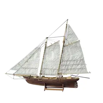 

Kuulee 1:120 DIY Wooden Assembly Sailing Ship Model Classic Sailing Boat Laser Cutting Process Puzzle Toys