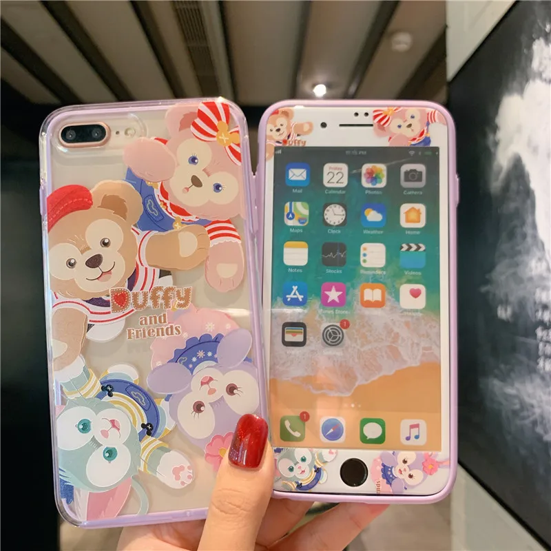 Для iPhone 11 pro Max чехол для телефона с мультяшным медведем + пленка экрана из
