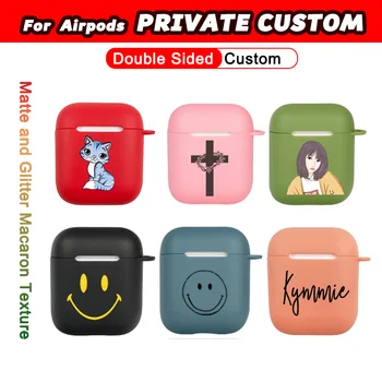 

Custom Color case for Airpod Case with keychain neck running strap Protective Customized Logo DIY for Airpods Case Personalized