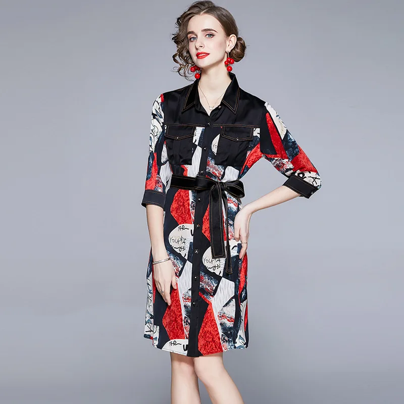 

2020 New Summer Autumn Women Long Sleeve Dresses Fashion Ladies Dress