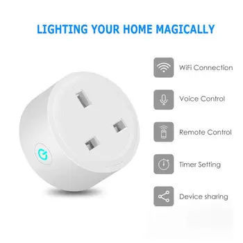 

Power Statistics Smart Socket Wireless WIFI Remote Control Socket Voice Control Timing Power Smart Plug For Alexa Google Home