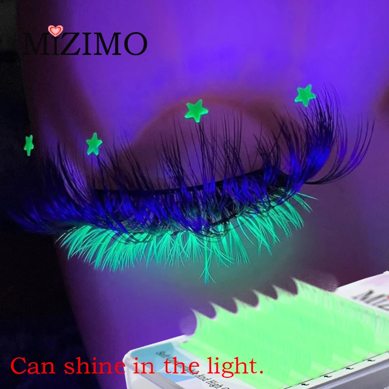 

Brand-New Pink Luminous Grafted False Eyelashes, Curvature of 0.07/0.1 Length of 8-15 Natural Extension Luminous C/D Can Shine