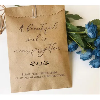 

Custom Memorial Gift Bags-Flower Seed Packets (Unfilled)-Wildflowers-Funeral Favors -Celebration of Life-Condolence - Sympathy