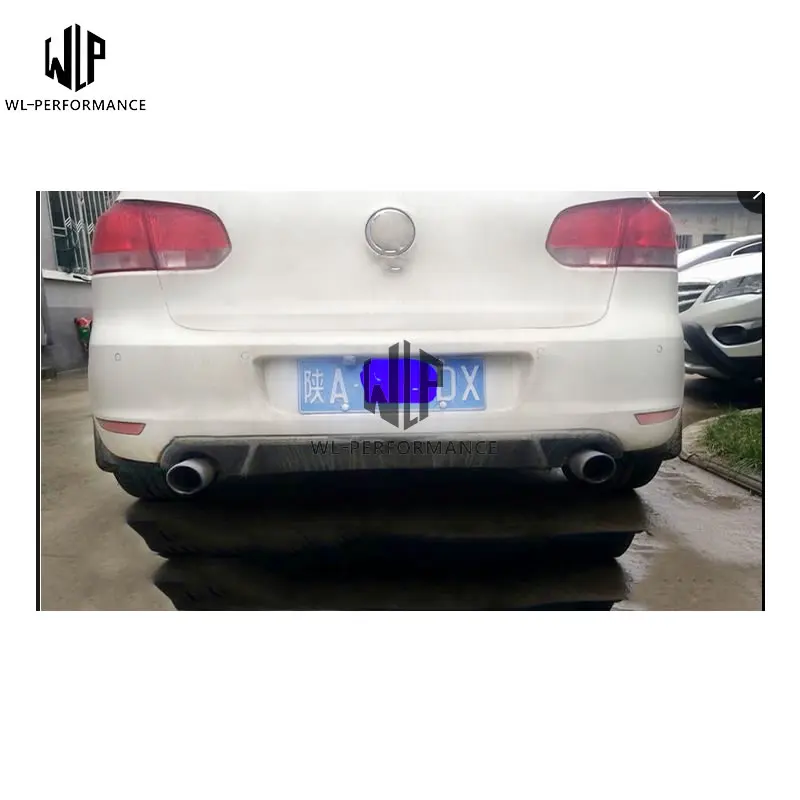 Golf 6 MK6 GTI карбоновый задний бампер диффузор для губ двусторонний два выхода для VW Golf 6 MK6 GTI бампер 10-13 использование