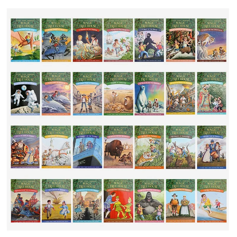 28 Hardcover Books / Set Magic Tree House English Reading Story Book 3-10  Years Old Color Picture Book Children's Chapter Book