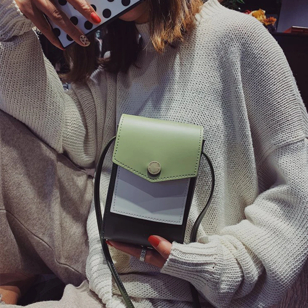 Small PU Leather Handbag Gift Multifunction Cellphone Pouch Girls Mini Practical Women Shoulder Bag Messenger Travel Crossbody