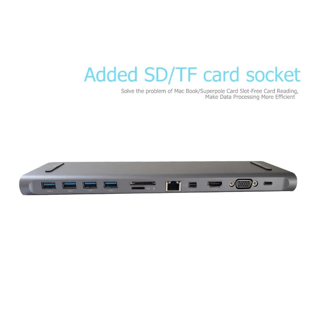 Ouhaobin 12в1 usb-хаб адаптер тип-c к USB3.0 HDMI VGA RJ45 адаптер для ноутбука для SD/TF карт ридер