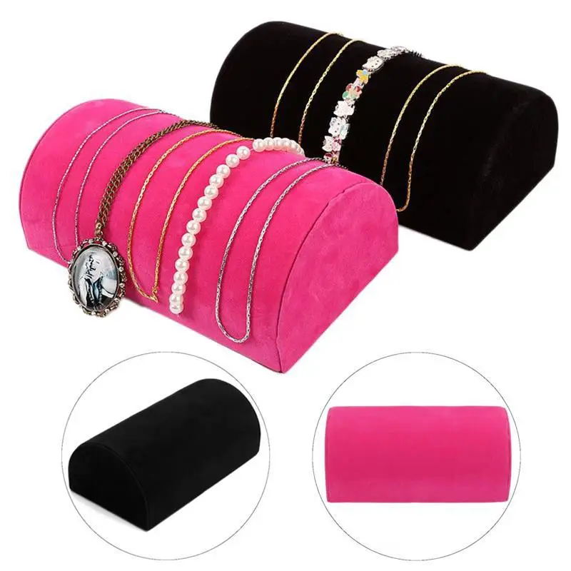 

1 шт. качественная бархатная деревянная подставка держатель Полка витрина для ювелирных изделий полка для демонстрации подставки для браслетов цепочек подвеска ожерелья подушка для хранения