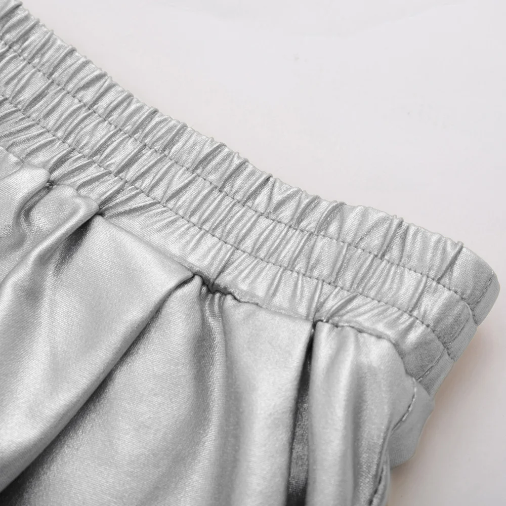 Женские брюки Croppe блестящие шорты с эластичной резинкой на талии вечерние