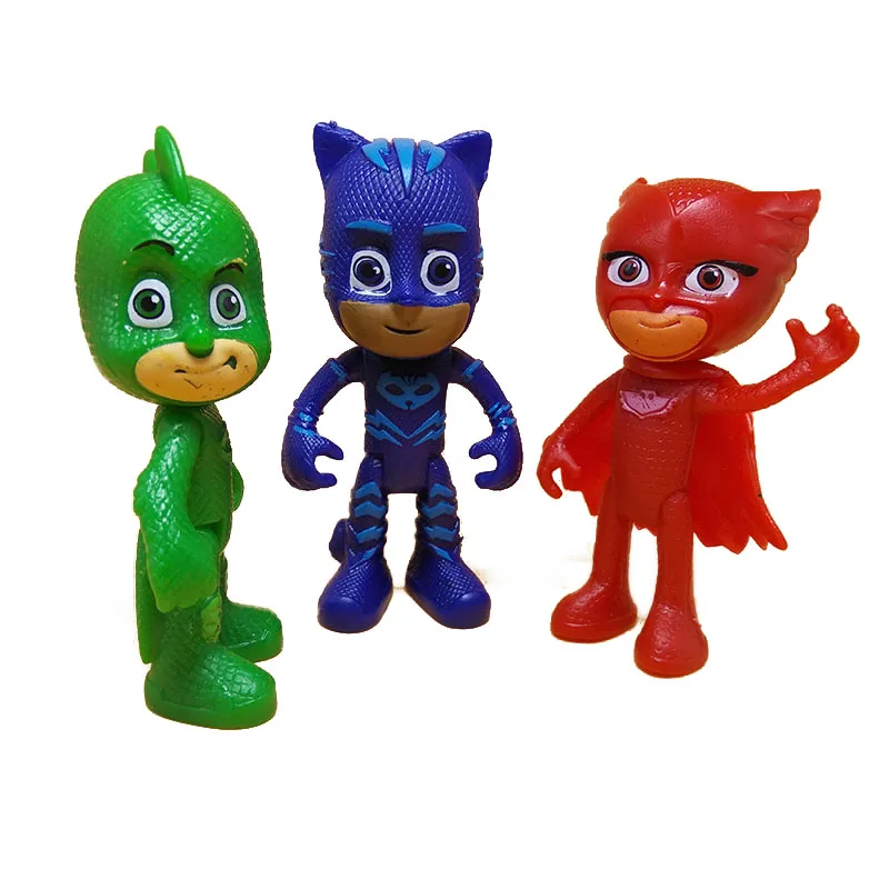6 шт./компл. мультфильм Pj маска персонаж Pj Маски Catboy OwlGilrs маски Гекко фигурки Аниме игрушечные для детей подарок S08