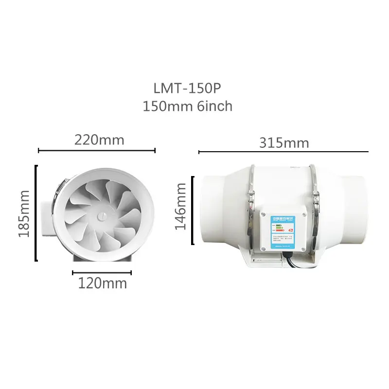 Ардва 4/6/8 дюймовый AC 120 V/230 V аэрационный проем тихий вытяжной канальный вентилятор подключаемый к системе для гидропоника, шатер для выращивания VentilationBathroom вентилятор - Испускаемый цвет: 6inch 150mm