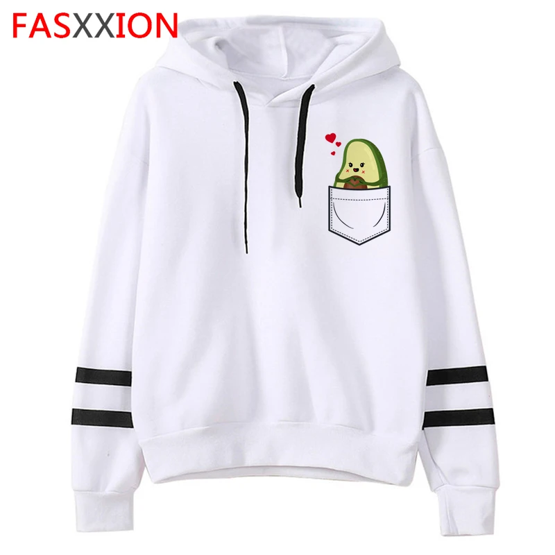 Kawaii авокадо Забавный мультфильм толстовки для женщин Harajuku Ullzang Графический Vegan кофты 90s милый корейский стиль с капюшоном Женский
