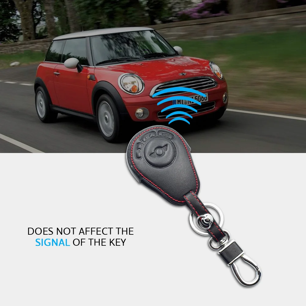 Key Case Key Case Cover Remote Control Case Cover Keychain Holder Leather Car Key Case Smart Keyless Remote Control Fobs Protector Cover Keychain Holder For BMW Mini Cooper Countryman Paceman