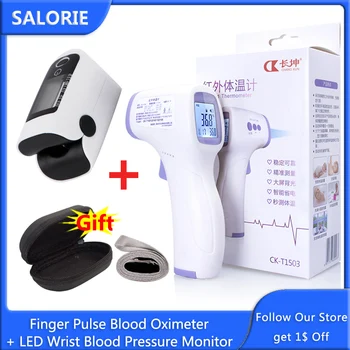 

Infrared Digital Thermometer Forehead Body Fever Thermometer Non-contact Temperature Measurement Device Fingertip Pulse Oximeter